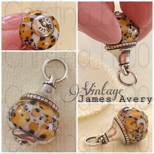 NEW & RARE James Avery speckled finial UNCUT! w/ original vintage box & pouch